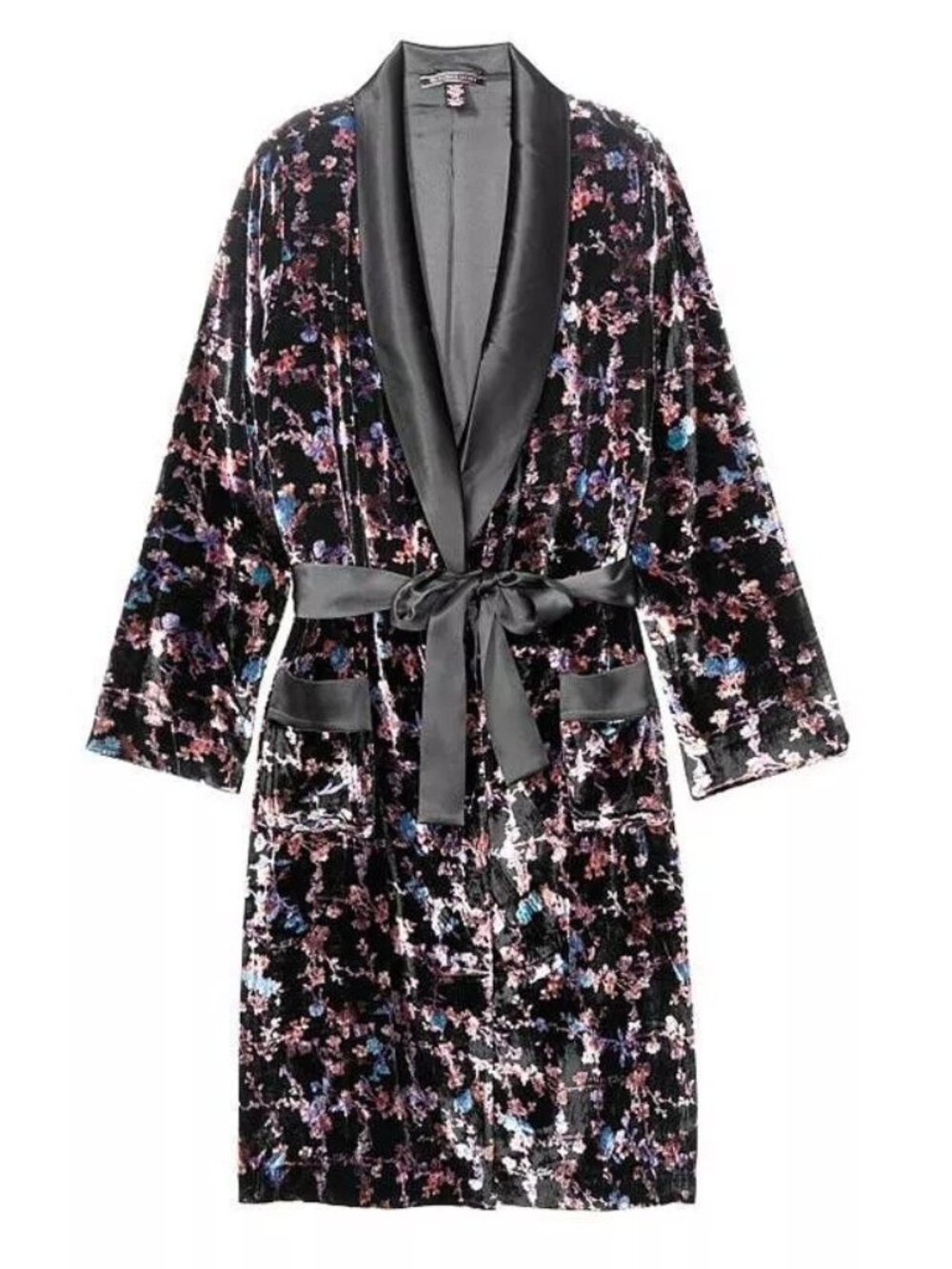 Victoria's Secret Floral Burnout Velvet Long Robe XS